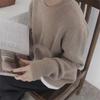 Pullover Sweater Autumn and Winter 2022 Korean Women Loose O Neck Bubble Sleeve Knitting Sweater