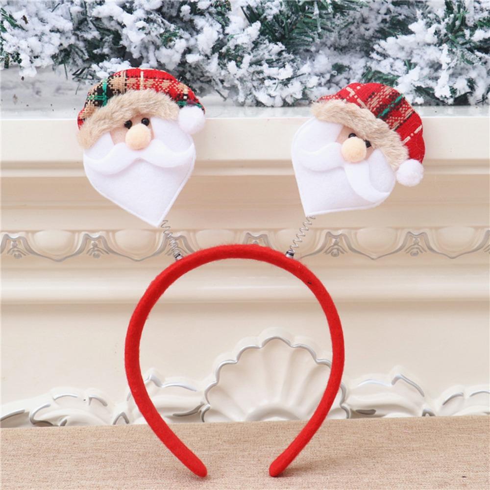Red Christmas LED Headband Elk Santa Hairband Headwear Elk LED Light Headband  New Year's Eve