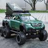 1/28 BENZ X-CLASS 6X6 Кемпинг Внедорожник Модель автомобиля из сплава Звук и свет Детская игрушка Коллекционные предметы Подарок на день рождения