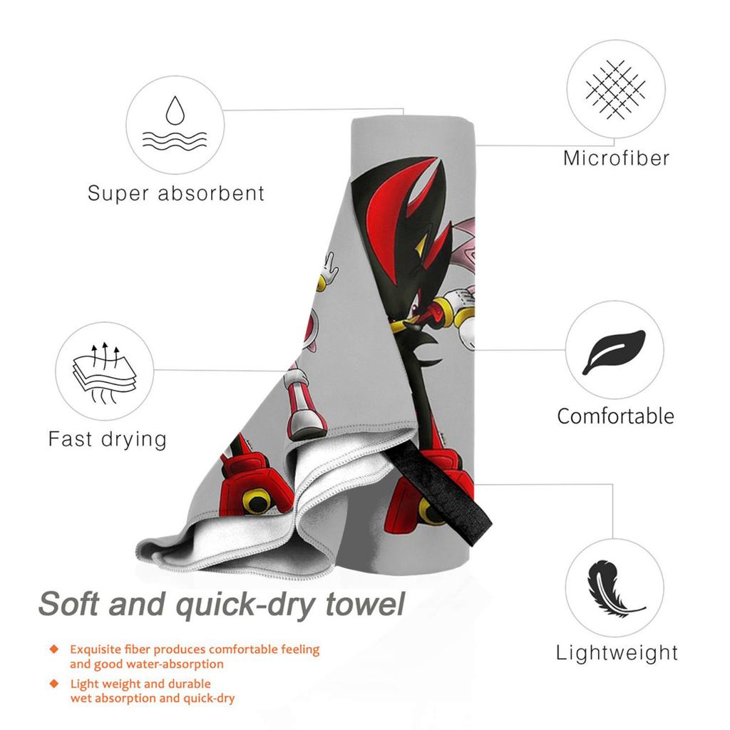 Shadow The Hedgehog Beach Towel Soft Microfiber Quick Dry Absorbent Quick Towels For Mountain Climbing