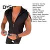 3D Cutting Vest Top Drawstring Модная летняя спортивная толстовка без рукавов с капюшоном