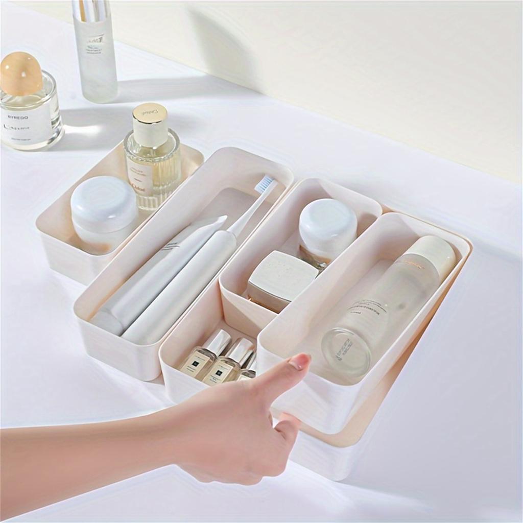4pc/1set Drawer Storage Box, Household Desk Built-in Finishing Box, Student Dormitory Desktop Cosmetic Stationery Divider Box
