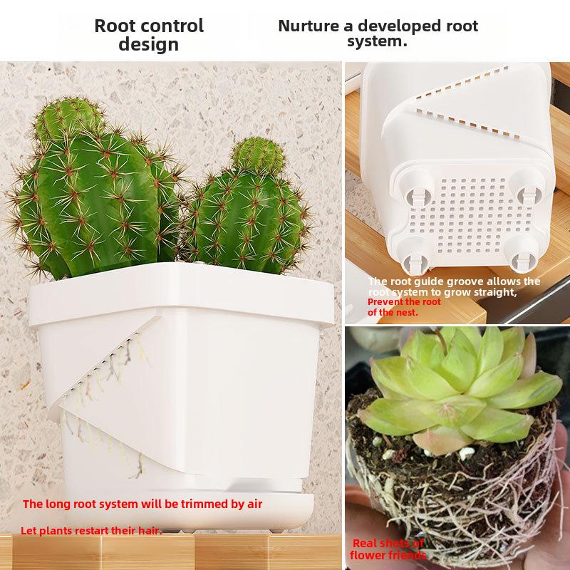 Прочные дышащие пластиковые квадратные цветочные горшки для дома и офиса