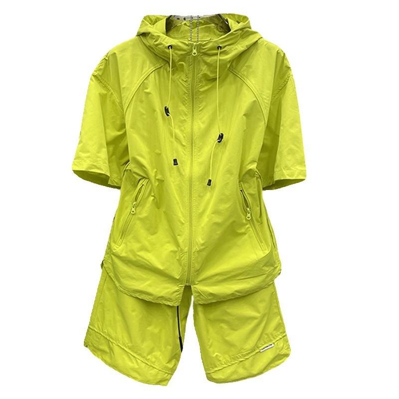 Летний тонкий худи быстросохнущий повседневный костюм модный мужской парный с короткими рукавами шорты молодежный корейская версия свободный комплект из двух предметов