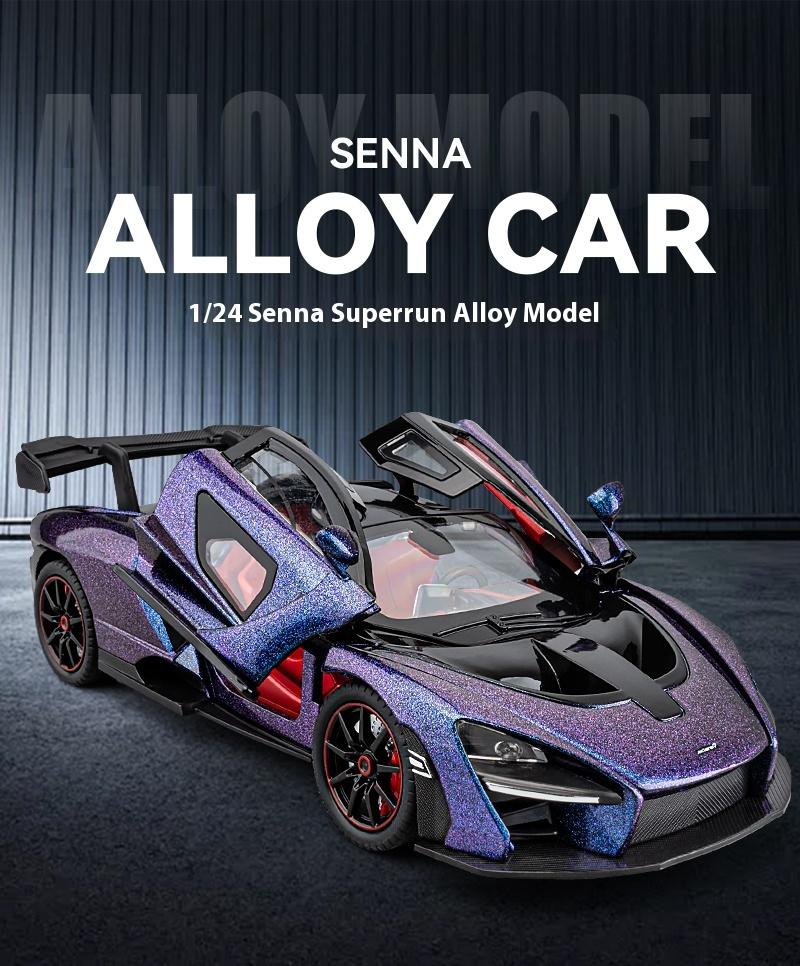 Масштаб 1/24 Mclaren Senna Сплав Металл Литой Модель Автомобиля Звук и Свет Коллекция Хобби Супер Гоночная Серия Подарок на Праздник День Рождения для Мальчика