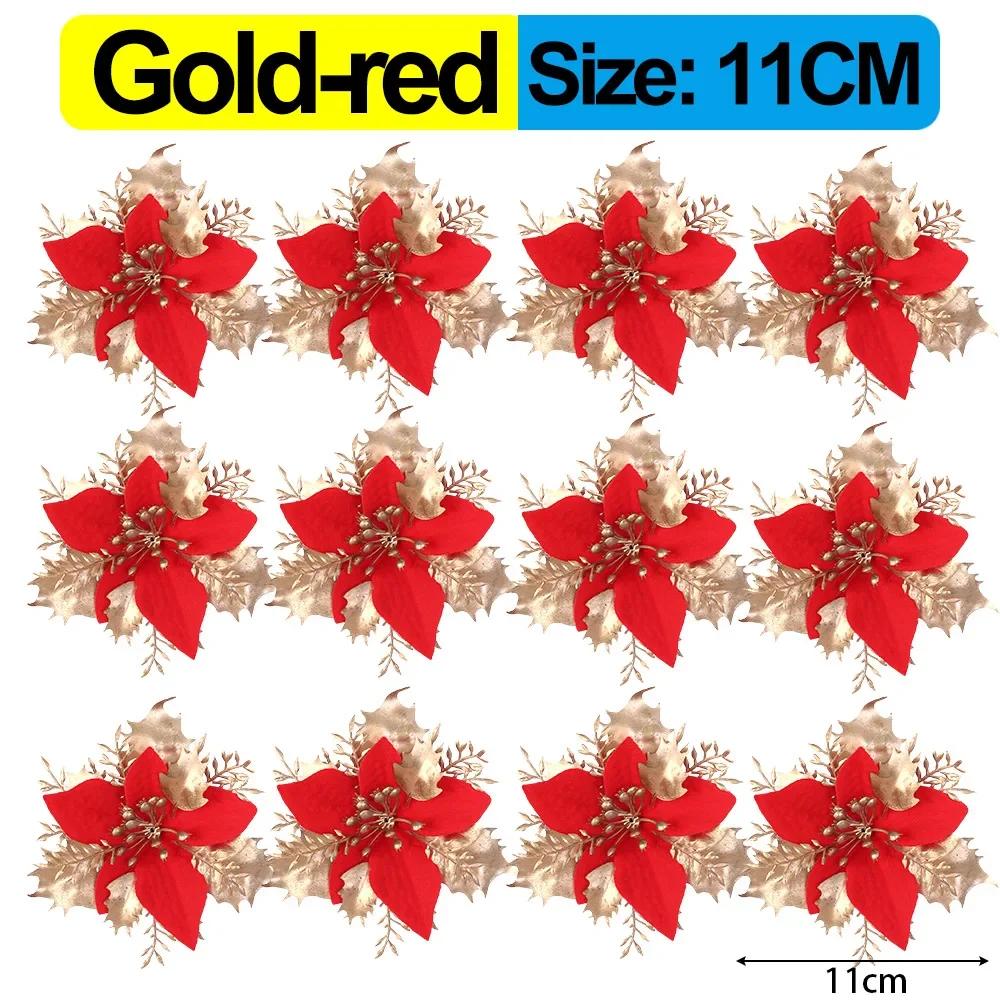 60/12 шт искусственные рождественские цветы веселое рождественское украшение на елку счастливые новогодние украшения рождественские искусственные цветы натал навидад