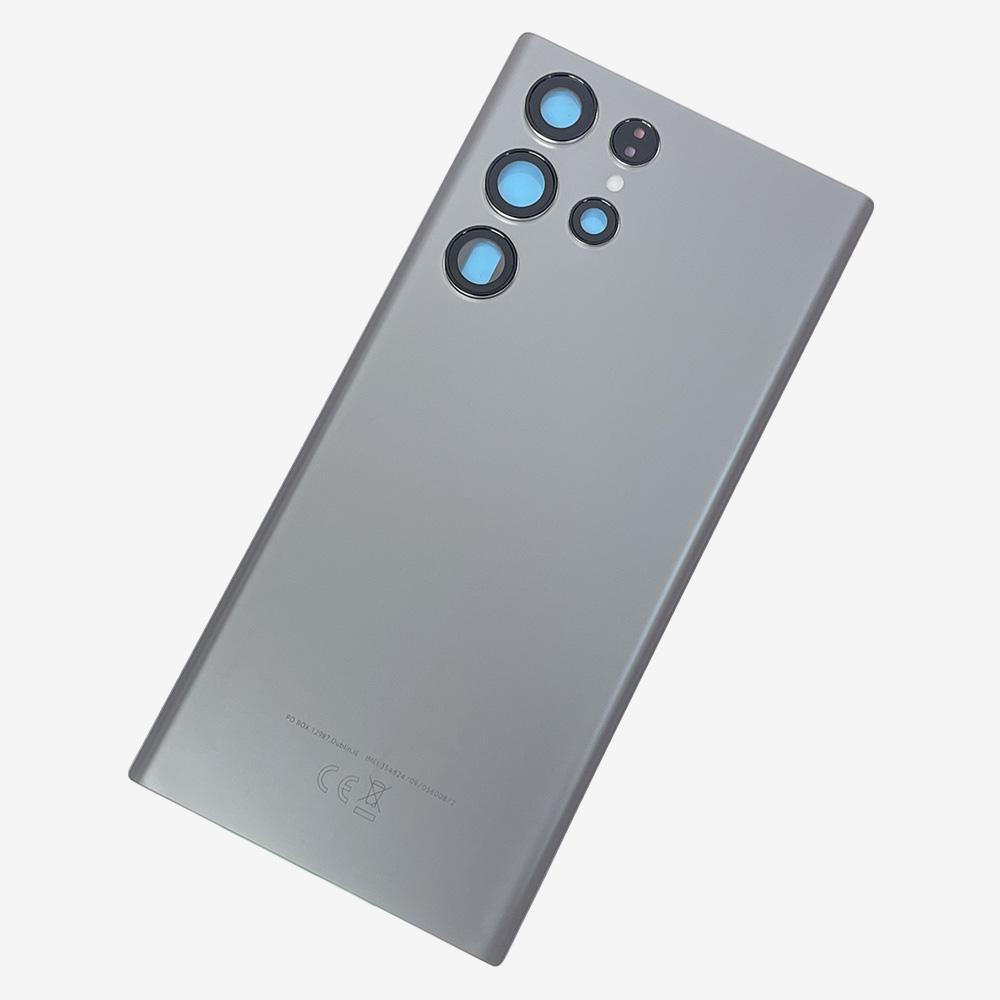 Задняя стеклянная крышка SM-S908 для Samsung Galaxy S22 Ultra S22U Задняя крышка аккумулятора, Задний корпус + Крышка объектива камеры