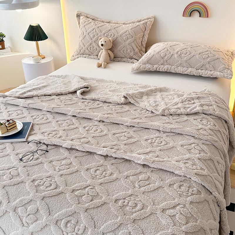 2025Новый Теплый Тафтовый Мягкий Утолщенный Коралловый Флис Одеяло Плед