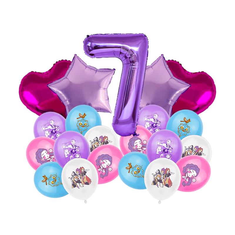 K-pop Охотник на демонов Вечеринка Воздушные шары K-pop Huntrix Вечеринка Воздушный шар Фон K-pop Охотник Воин Принадлежности для вечеринки по случаю дня рождения