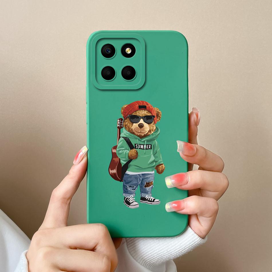 For Huawei Honor X6 X6S X6A Case Cartoon Liquid Silicone Full Coverage Anti Drop Phone Shell For HonorX6 X 6 X6 S A Bumper Funda