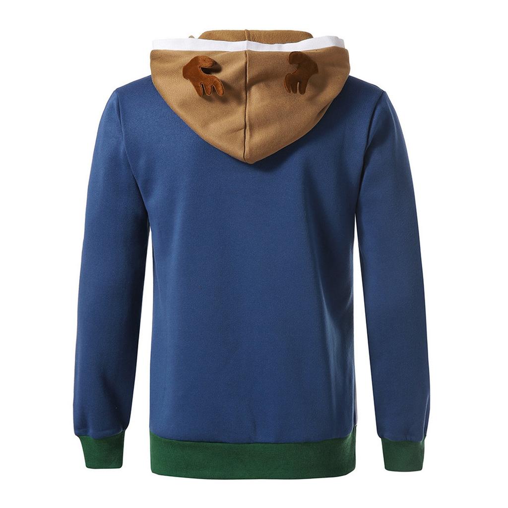 Men Winter Xmas Hoody Feather Hooded Christmas 3D Blouse Top