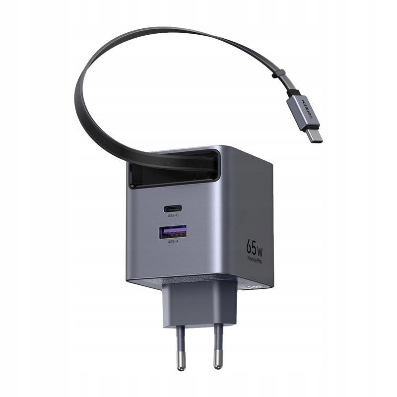 Ugreen Fast Gan Wall Charger 65W Retractable Usb-C Cable For Phone 1 Pc
