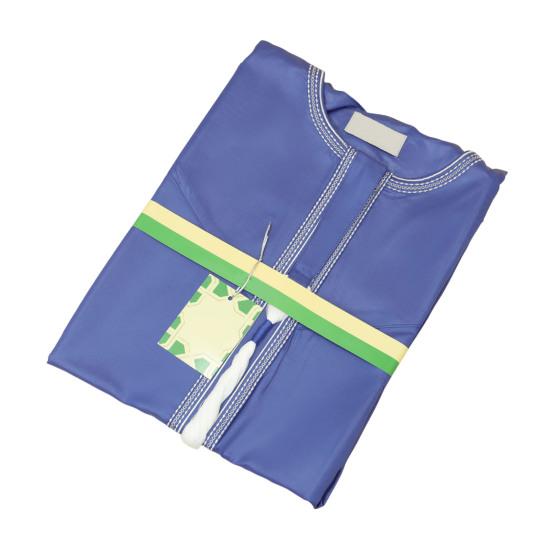 Мужской однотонный халат-кафтан с длинными рукавами и вышитыми манжетами на шее, исламский кафтан-табак в стиле Саудовской Аравии