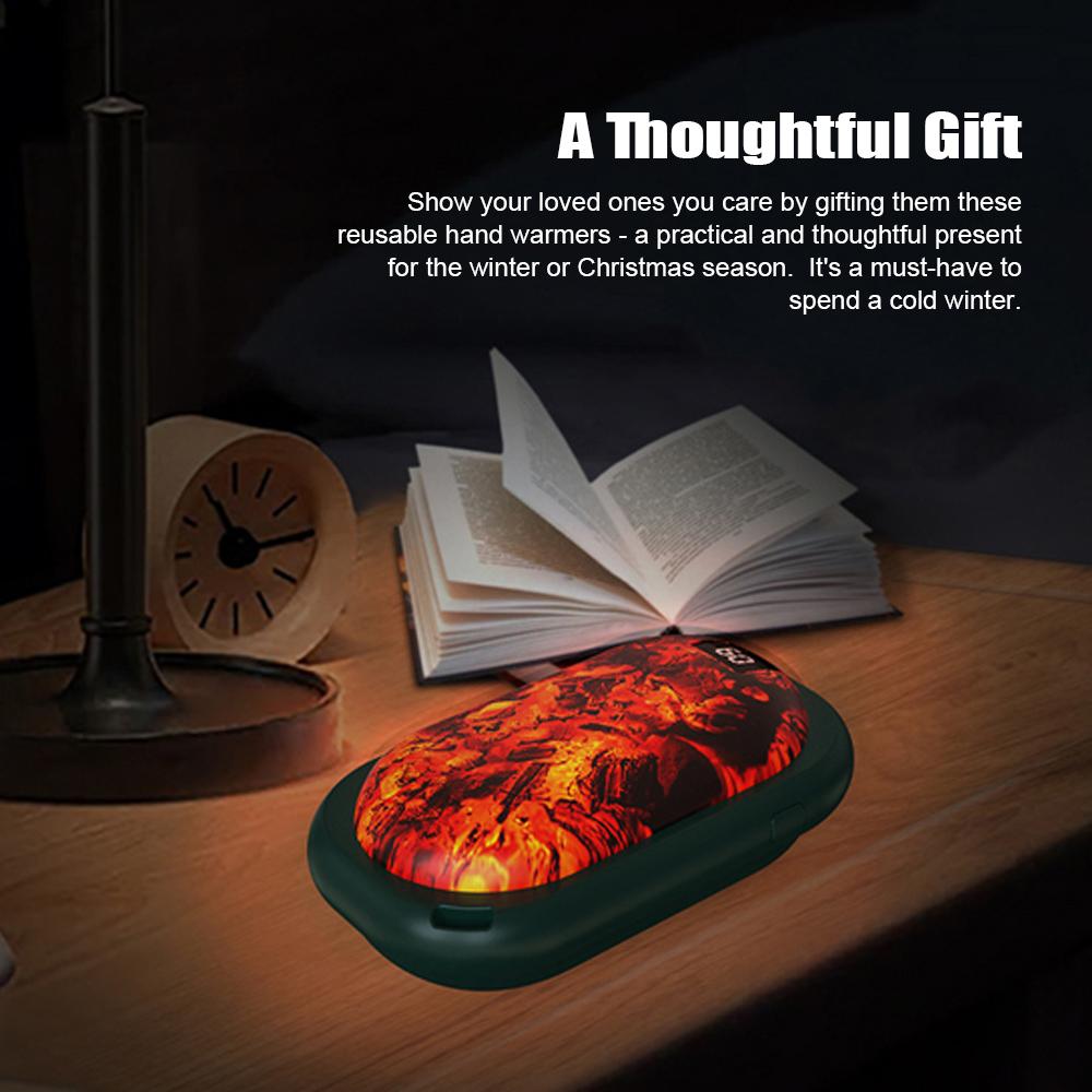 Портативные грелки для рук 2-в-1 с 3 USB-перезаряжаемыми нагревателями для рук с регулируемой температурой, блоком питания
