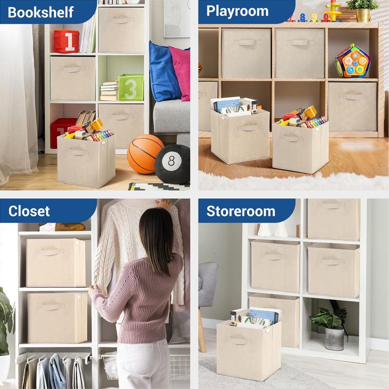 Collapsible Cube Non Woven Fabric Storage Box Home Supplies, Kid Toy Storage Organizer Cabinet Drawer Organization