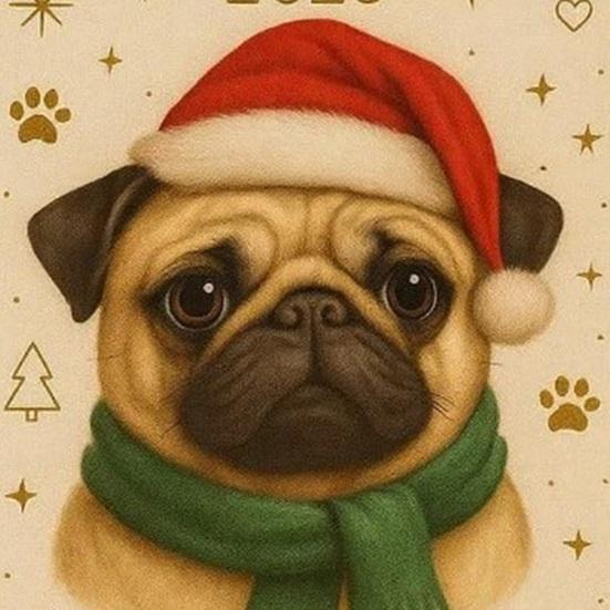 Pug Dog Advent Calendar 2025 24 Days Christmas Ornaments Cute Pug Hanging Decorations for Tree Funny Holiday Gift for Dog Lovers