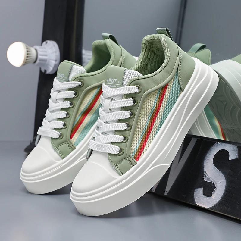 Модные Белые Мужские Спортивные Обувь Мужская Скейтбординг Обувь Уличные Беговые Кроссовки Платформа Повседневная Обувь Дышащая Легкая Ходьба Обувь