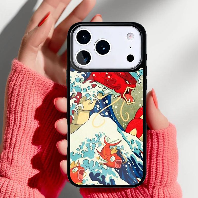 Мультяшный Милый Стильный Чехол с Волнами для iPhone 17 16 15 14 13 Pro Max Задняя Крышка для 12 11 Pro Coque