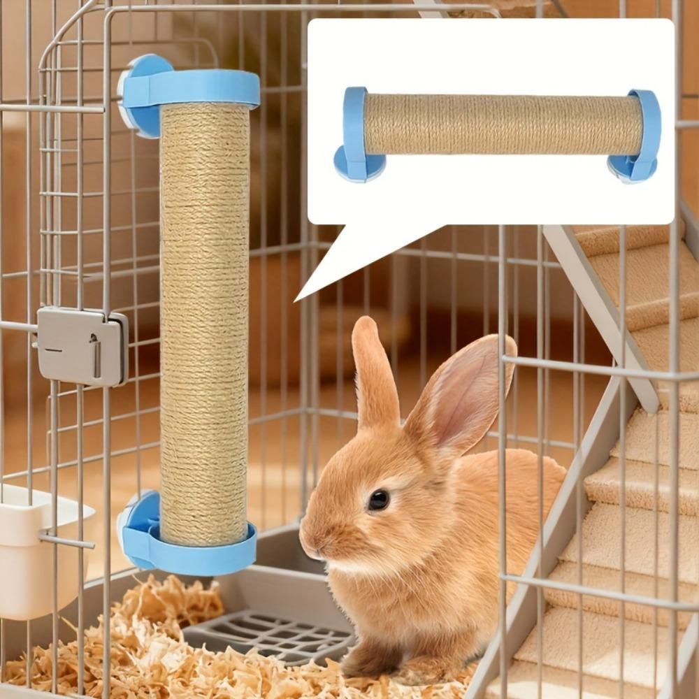 Natural Sisal Rabbit Scratch Post, Adjustable Angle Claw Scratcher, Interactive Climbing Toy for Rabbits Cats