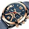 Повседневные спортивные часы для мужчин Кожаные наручные часы Часы-хронограф Наручные часы