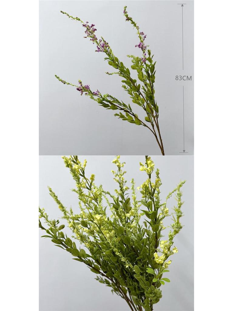 Искусственный синий тысячелистник в стиле Мори - Одиночный стебель, Цветочная композиция для декора ресторана в помещении