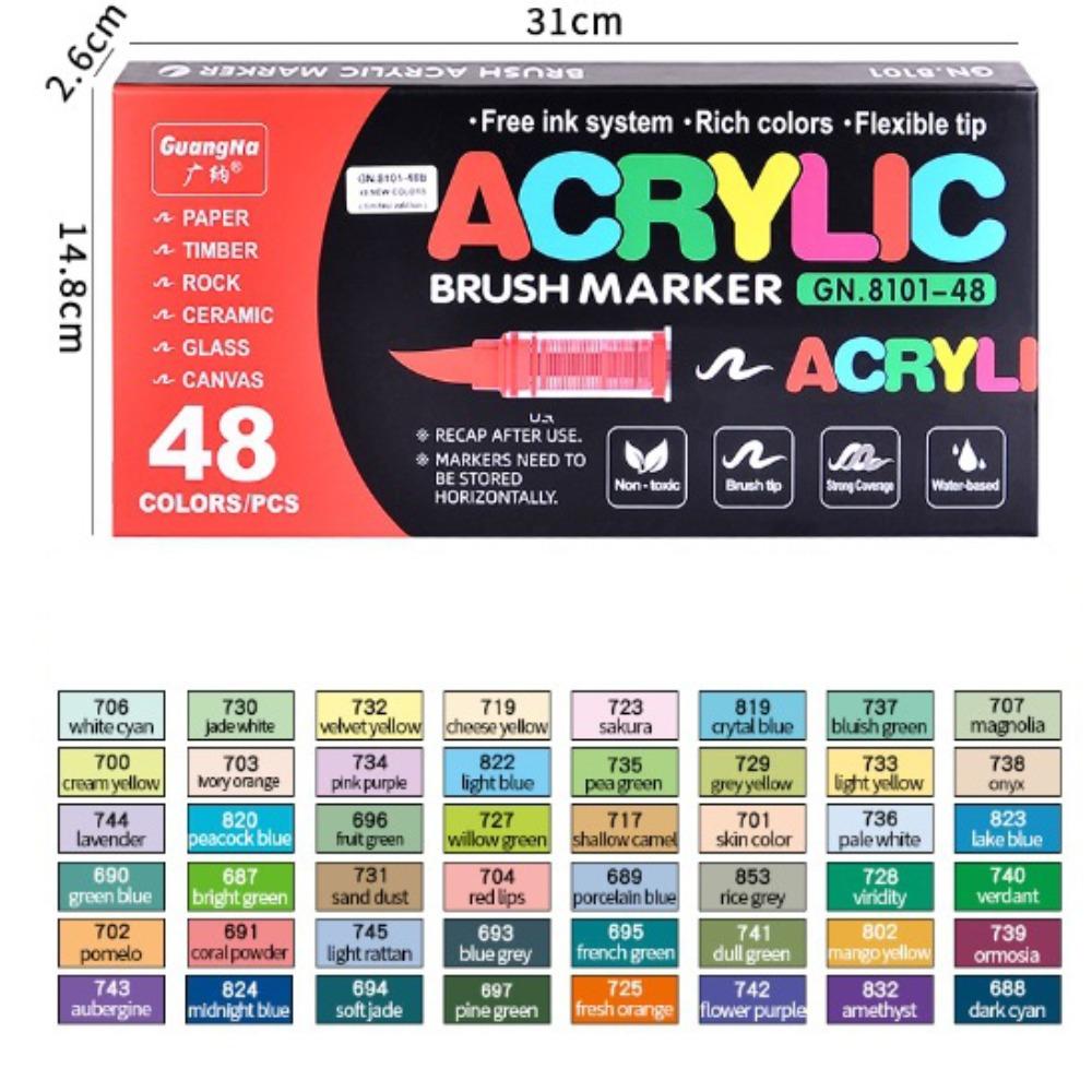 12/24/36/48/60/72/100/120 Colors Markers Brush Christmas Gift Tip Paint Markers Wood Canvas