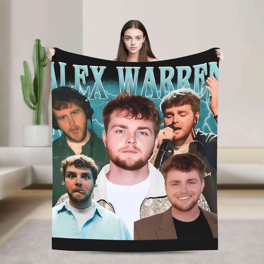 Alex Warren Rapper Blanket Decorative Flannel Bedding Throws For Home Decor Warm Soft Custom DIY Quality Bedspread