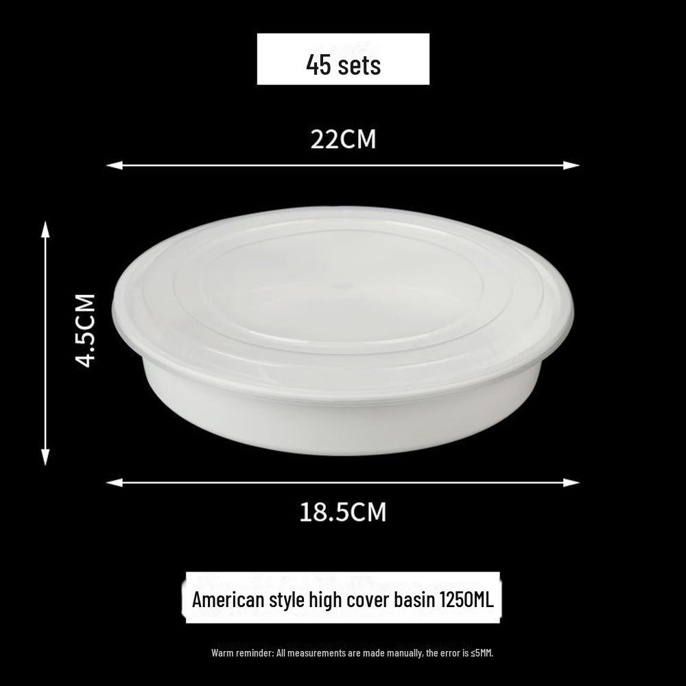 Thickened Milky White Disposable Round Lunch Box with Lid - Perfect for Takeaway and Snail Noodle Soup, Free Shipping