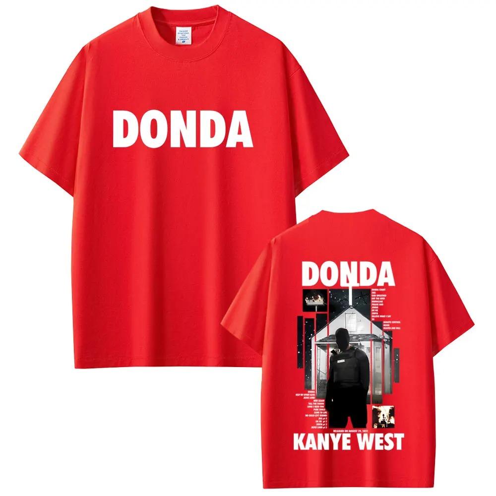 Канье Уэст Donda Двусторонняя футболка с принтом Унисекс Хип-Хоп Мода Поп-музыка Футболка Унисекс Ретро Хлопковый Топ Женские и Унисекс Футболки