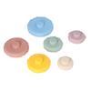 6Pcs Baby Sensory Stacking Rings Educational Squeaky Different Shapes Soft Stacking Circle Toys for
