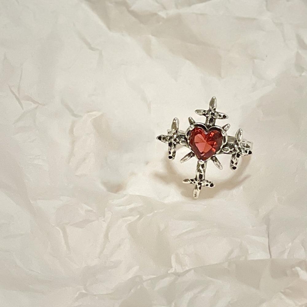 Винтажное кольцо-крест, готическое открывающееся кольцо на палец, креативное кольцо с сердечком и любовью для пары