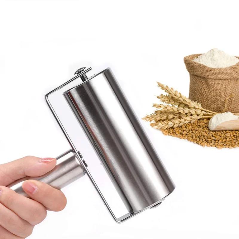 Скалка из нержавеющей стали для выпечки пиццы, помадки, пекарей, металлический кухонный инструмент для выпечки теста, пиццы, печенья, кулинарный инструмент