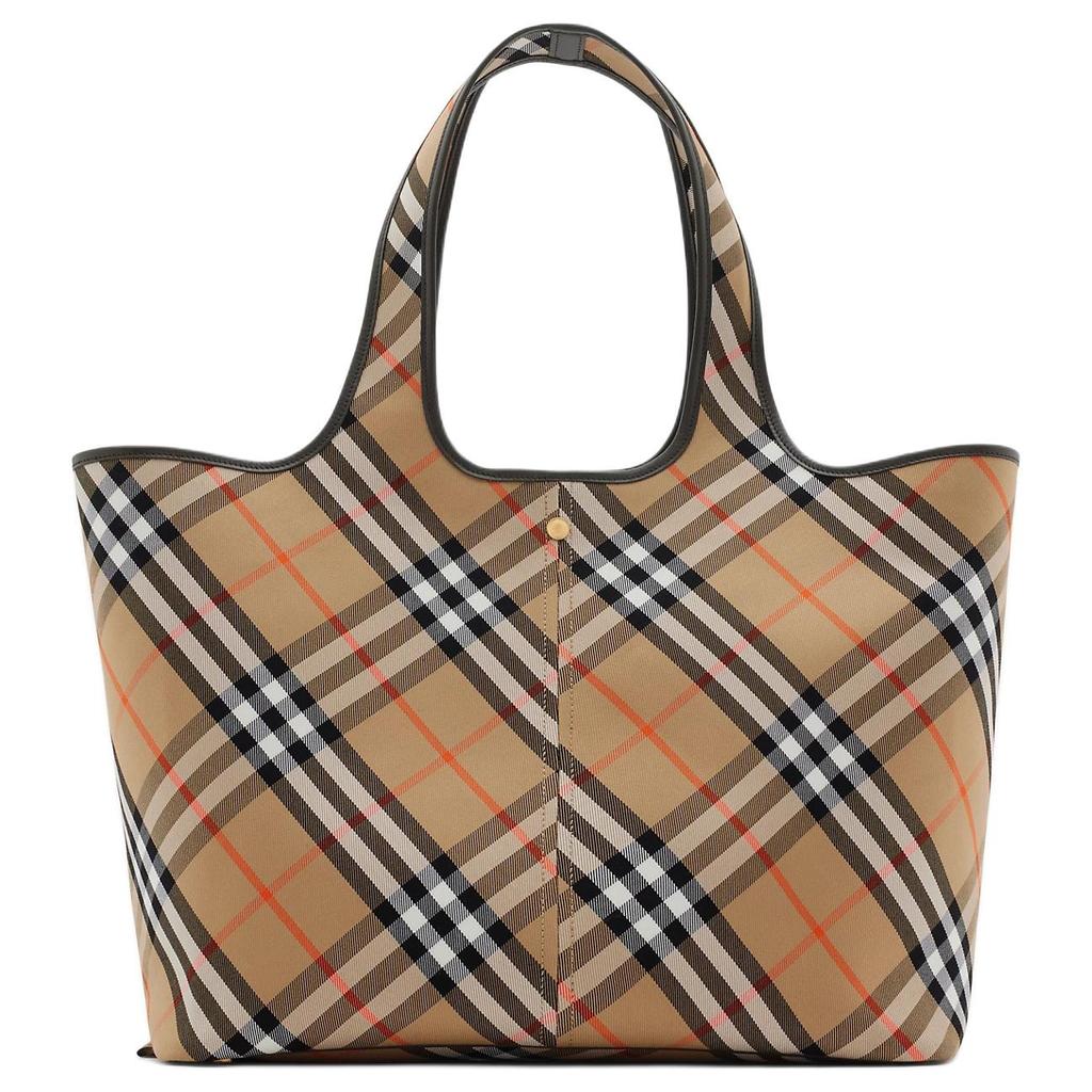 Burberry Detachable Storage Bag With Snap Closure Cotton Twill Tote Shopping Handbag Medium Women tote Beige 80939761