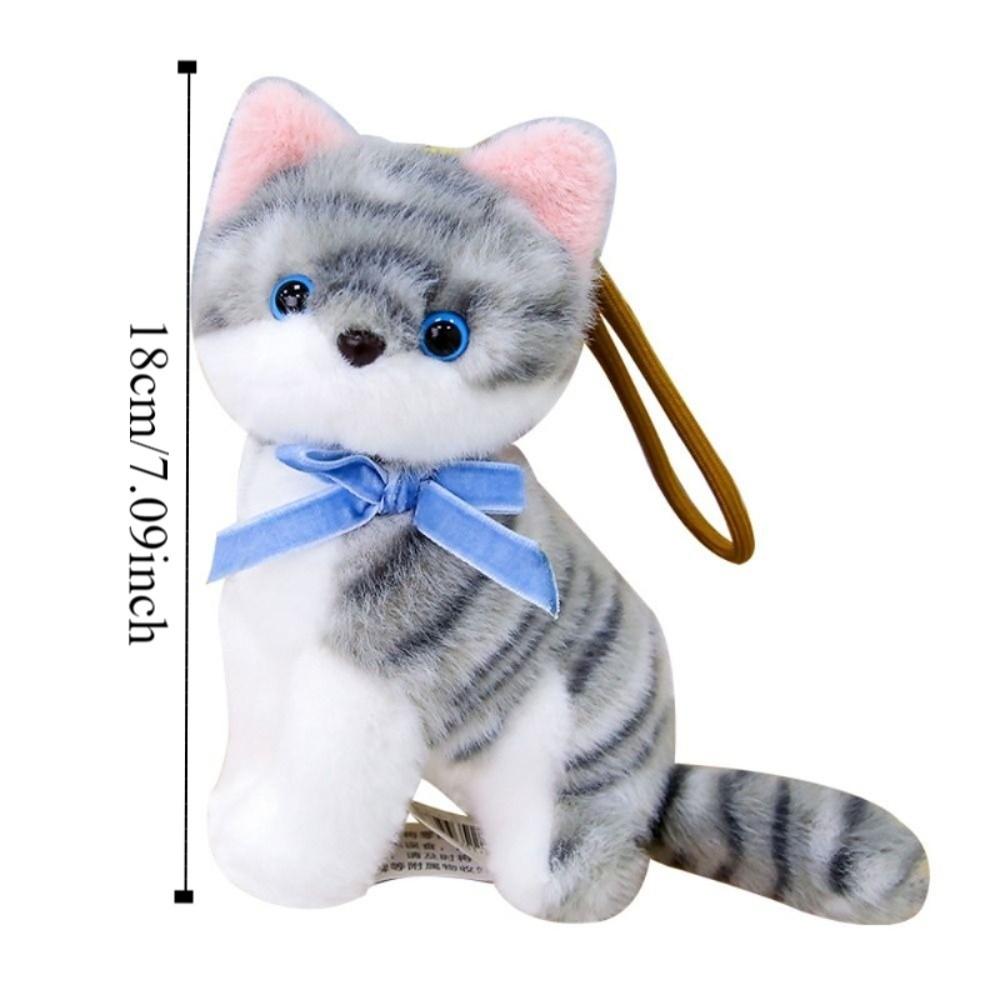 Fluffy Small Cat Plush Keychain Lifelike Simulated Cat Plush Doll Cat Plush Bag Pendant Friend