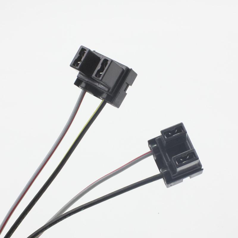 2 PCS Headlight Lamp Bulb Socket Wiring Harness Connector Plug Adapter Line for H1 H7 H4 Bulb