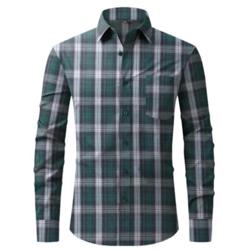 Plaid Men's Shirt New Long-sleeved Cardigan