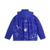 Li Ning Fun Pattern Printed Zipper Hooded Jacket Women Jackets Blue AFDSB42-1