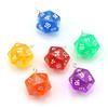 20-Sided Acrylic Dice Keychain - Transparent Solid Color Jewelry Charm