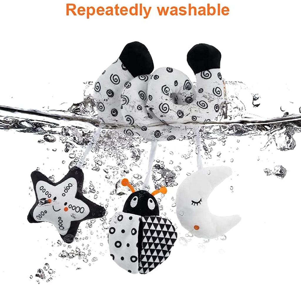 Спиральные плюшевые игрушки для автокресла, игрушки для кроватки, спиральная игрушка для занятий спортом, встроенное устройство BB, погремушка и звуковой ящик, сенсорная игрушка для новорожденных, лучший подарок на 0, 3, 6, 9, 12 месяцев