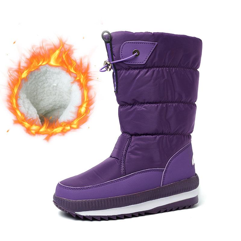 Женские осенне-зимние утепленные утолщенные теплые длинные водонепроницаемые повседневные спортивные ботинки с нескользящей плоской подошвой, однотонные зимние ботинки