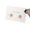 S925 Silver Maple Leaf Earrings Women Fashion Super Flashing Stone Mini Earrings