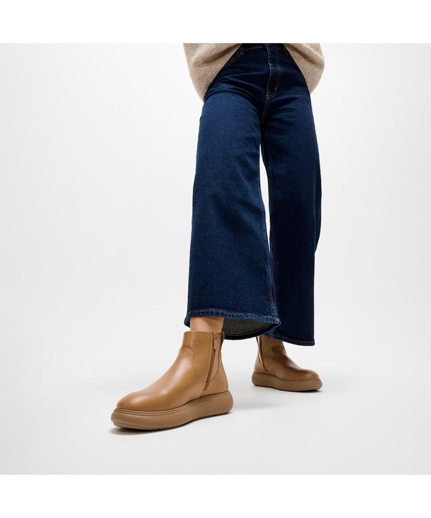 Fitflop [Iq-Comff] Women'S Leather Zip-Up Ankle Boots - Desert Tan (Ft59K2B10B)