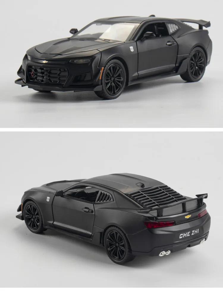 1:24 Chevrolet Camaro Металлическая литая модель игрушечного автомобиля Звук и свет Оттянуть назад Металлический автомобиль Коллекция Симуляция Подарки Игрушки Мальчик