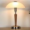Retro American Solid Wood Glass Table Lamp for Bedroom and Living Room - Touch-Control Warm Lighting for Study