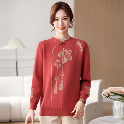 Зимний свитер Мама Плюс Флафф для женщин среднего и пожилого возраста, цельнокроеный бархатный толстый базовый свитер из норкового бархата, женский вязаный топ