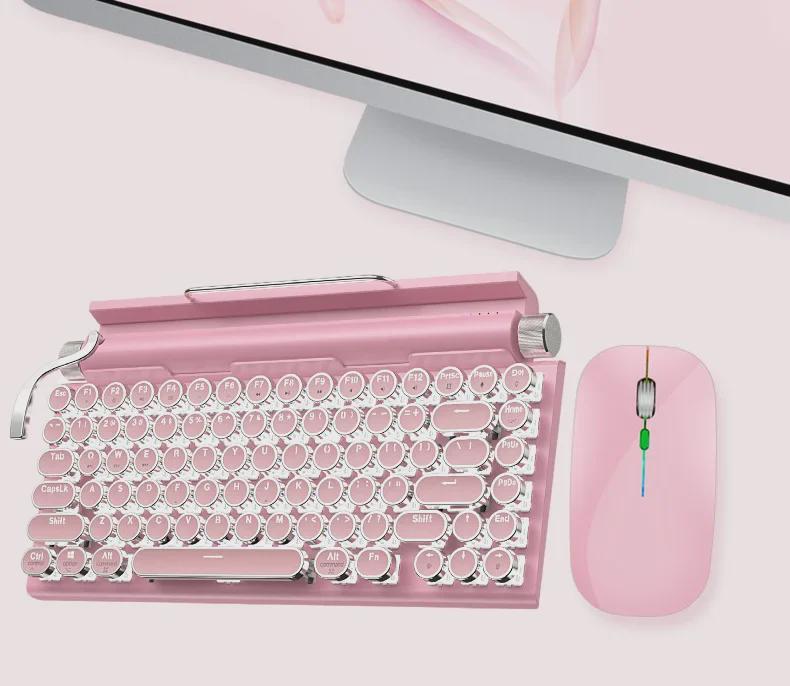 Wireless Retro Steampunk Mechanical Typewriter Keyboard for Mobile Phones & Tablets