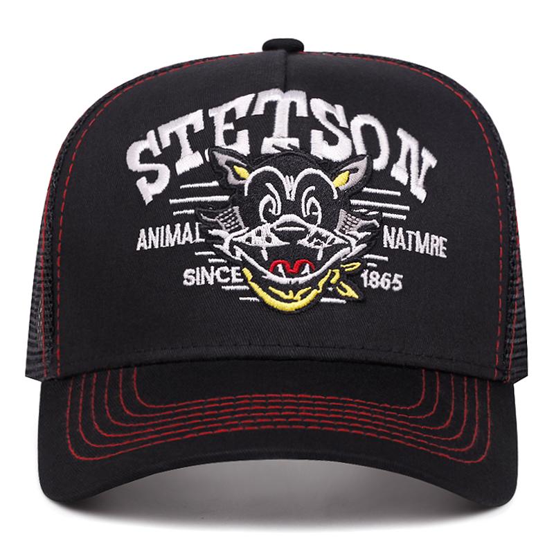 2026 Мультяшная Новая Бейсболка STETSON Мультяшный Кот Кепка-тракер Уличная Hip Hop Кепка Повседневная Спортивная Кепка от Солнца Дышащая Кепка с Сеткой