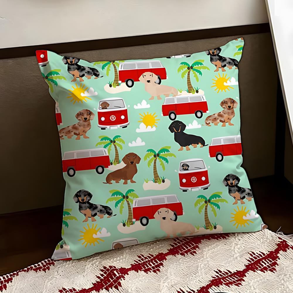 Stretchy Sausage dog Cushion Cover Reversible Soft Durable Pillow Cover Home  Car MultiScene Use for Daily Comfort