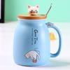 Creative Color Cat Mug Cartoon with Lid 500ml Cup Coffee Ceramic Mugs Cups Office Drinkware Gift