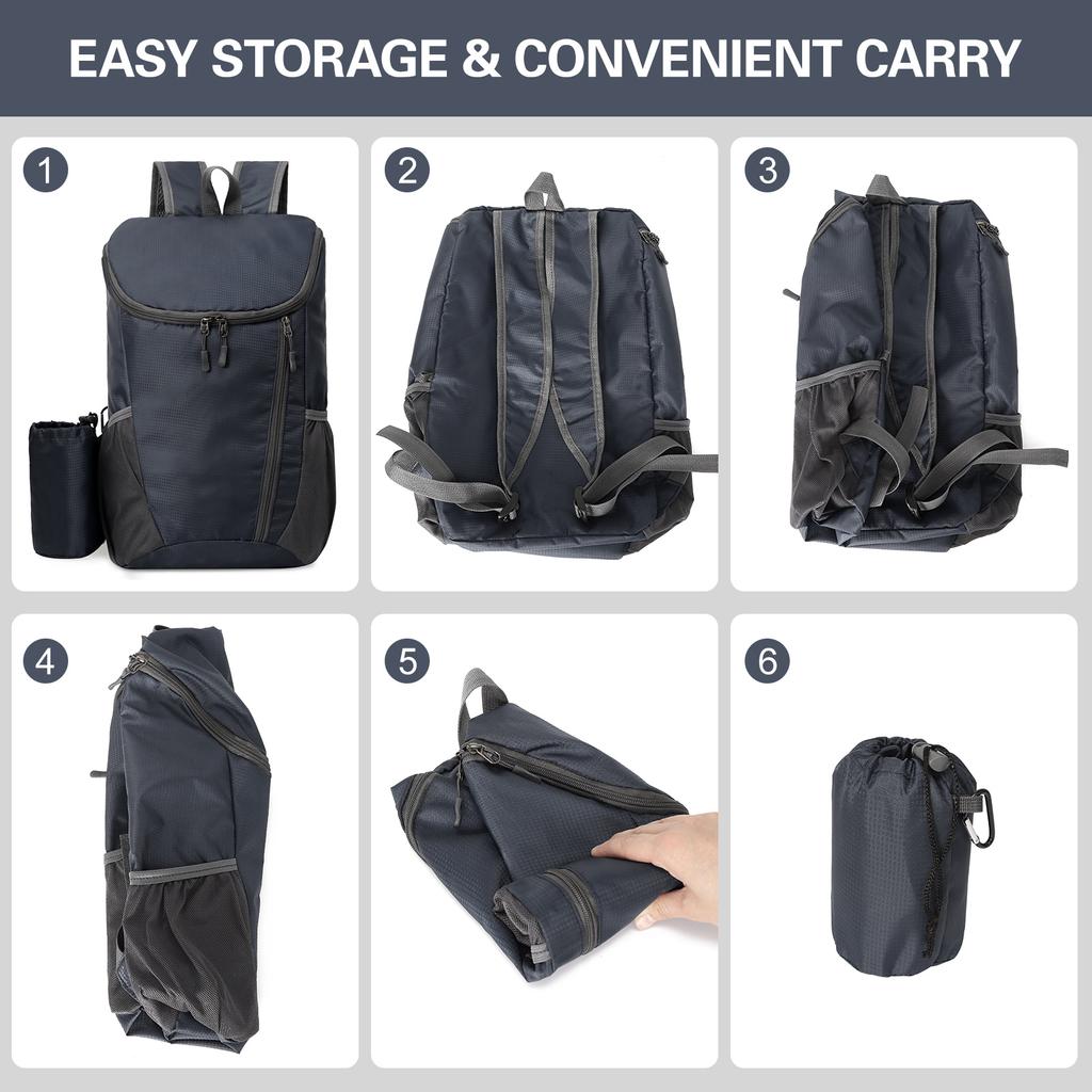 20L Lightweight Folding Backpack Water Repellent Bag For Cycling Camping Climbing Hiking Traveling Schooling